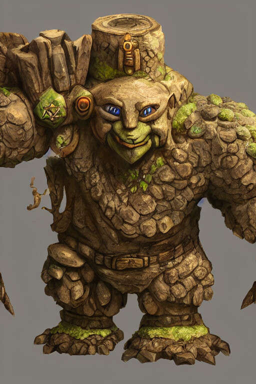 ArtStation - clay Golem natural enchanted forest | Artworks