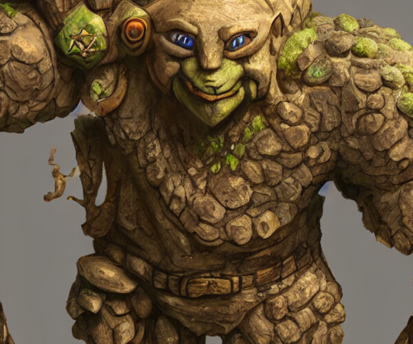 ArtStation - clay Golem natural enchanted forest | Artworks