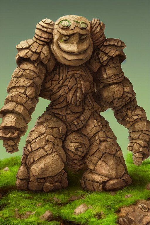 ArtStation clay Golem natural enchanted forest Artworks