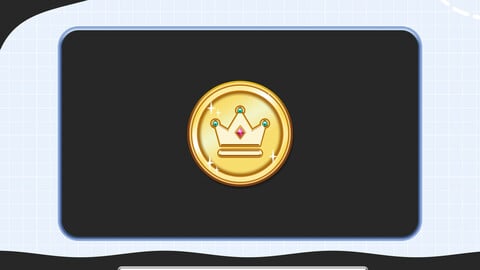 Gold Crown Channel Points Coin , Channel Point, twitch badges, bit badges, Cute, Hearts, Coin, Channel Point Crown