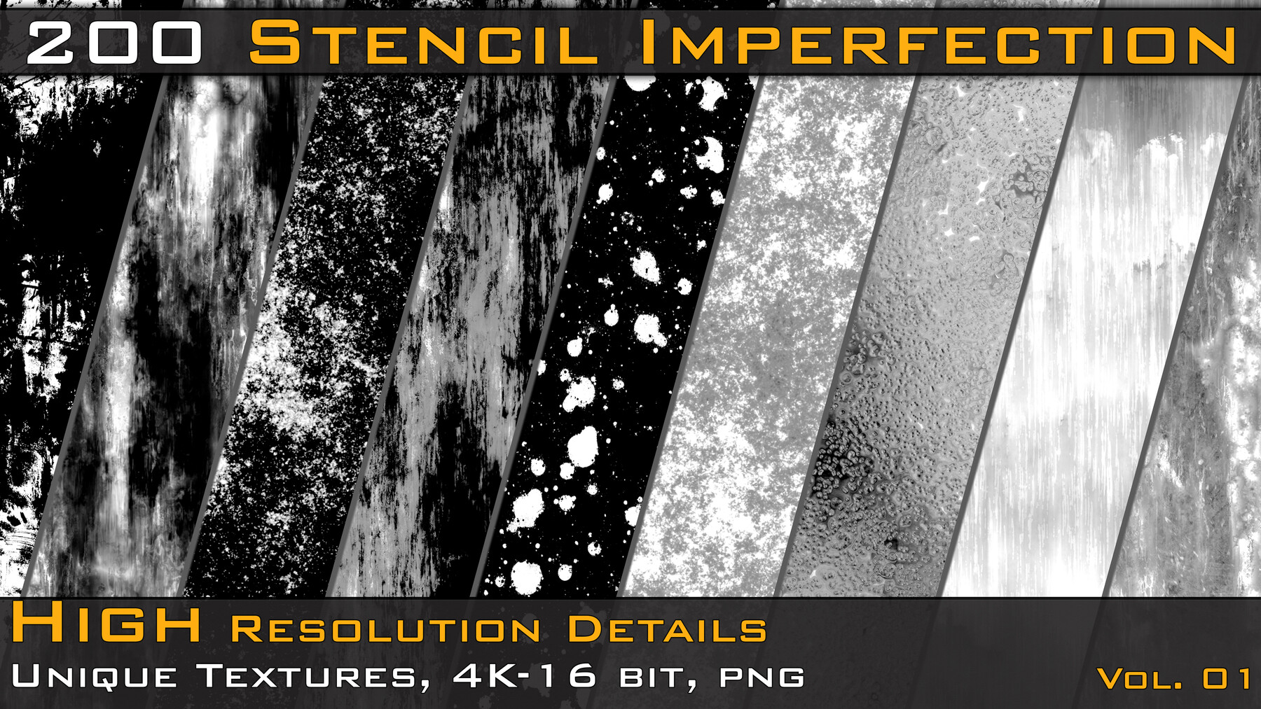 ArtStation - 100 Metal Stencil Imperfection - Vol.1