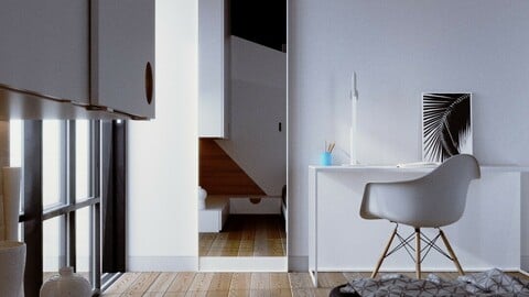 Simple Modern Interior 3D Model and Scene VRay