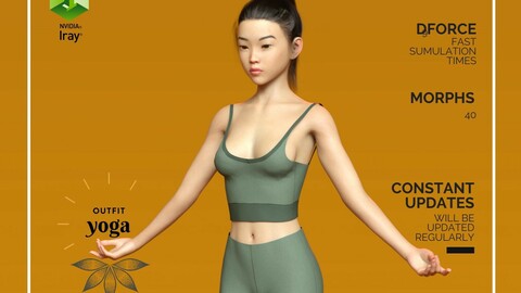 dForce Yoga Outfit for Genesis 8 and 8.1 Female