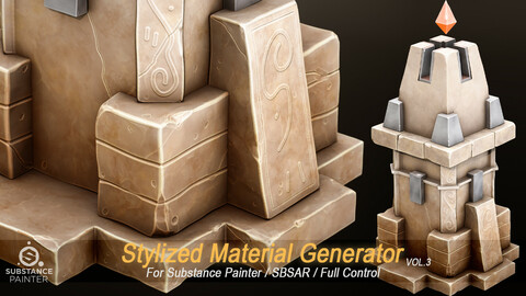 Stylized Material Generator For Substance Painter (SBSAR) Vol.3