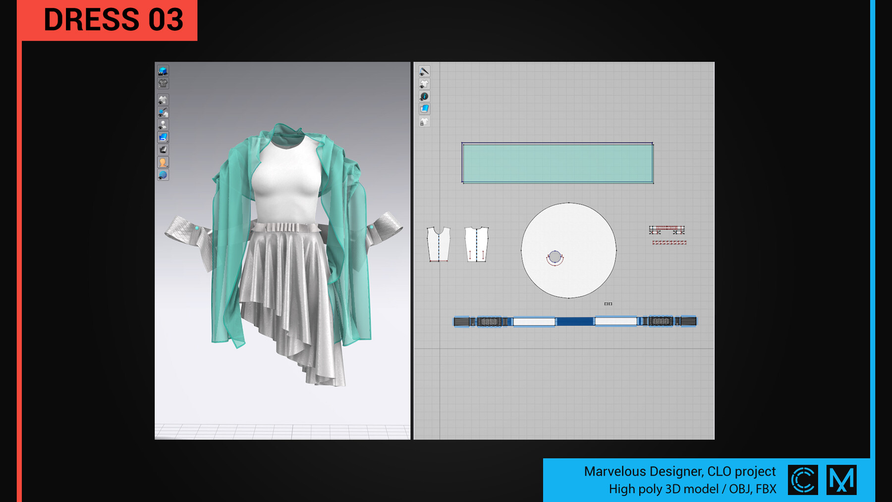 ArtStation - Dress 03 - Marvelous Designer, CLO project. | Resources