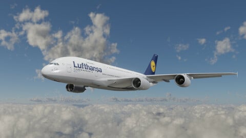 ANIMATED LUFTHANSA GAME READY LOW POLY