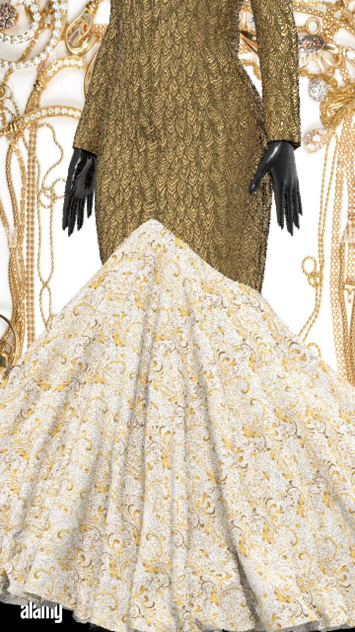 ALEXANDER MCQUEEN: GOLD FEATHER DESS
