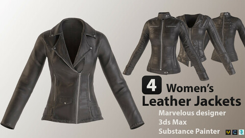women's Leather Jackets + zprj  + max + obj + fbx