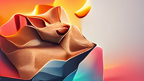 Low Poly 3D Abstract Sunset Background
