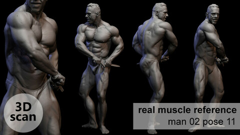 3D scan real muscleanatomy Man02 pose 11