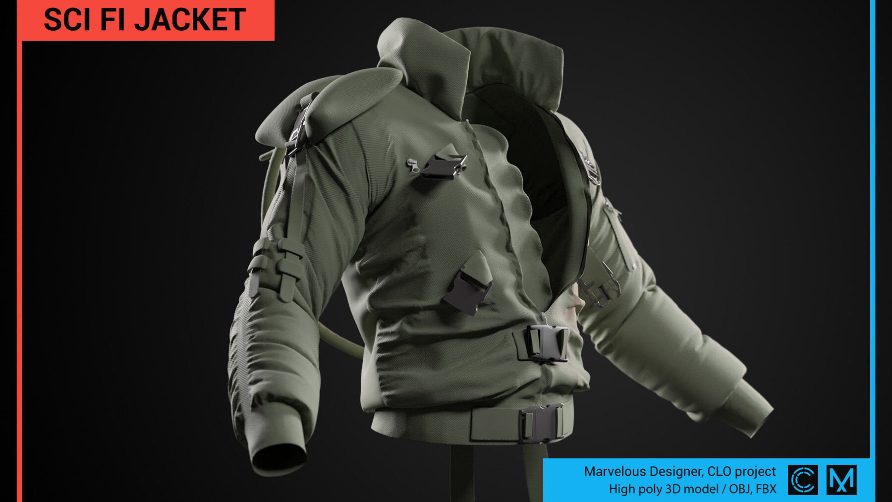 ArtStation - Sci Fi Jacket - Marvelous Designer, CLO project. | Resources
