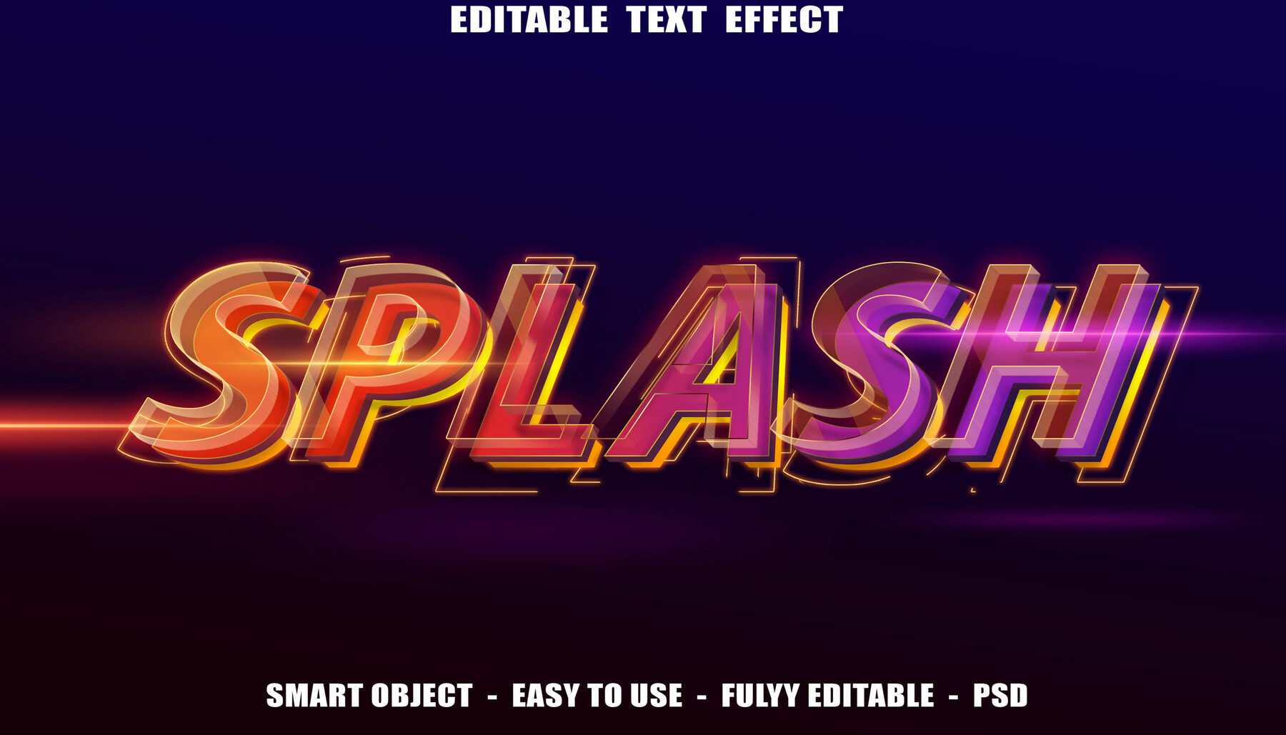 ArtStation 3D Splash PSD fully editable text effect. Layer style PSD mockup template. Artworks