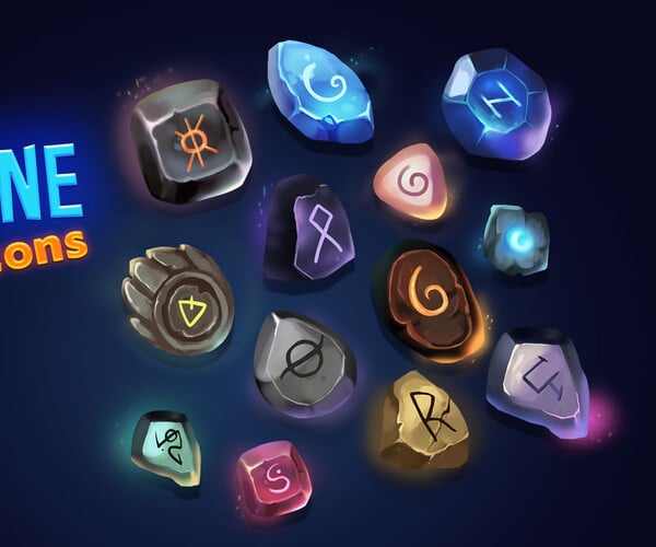 Artstation Fantasy Rune Icons Game Assets