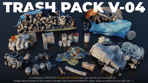 Trash Pack V-04 - 3D scanned Kitbash assets