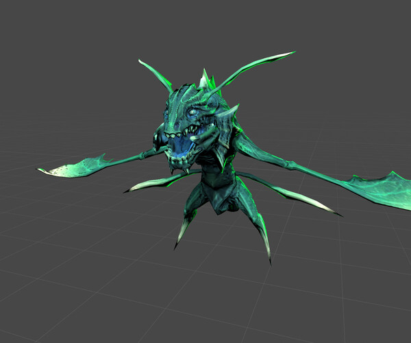 ArtStation Flying Lizard Mutant Bat Game Assets