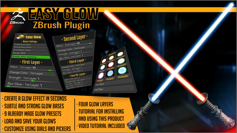 Easy Glow ZBrush Plugin