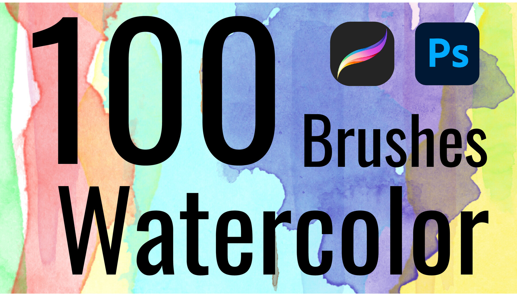 ArtStation 100 watercolor Brush abr Brushes