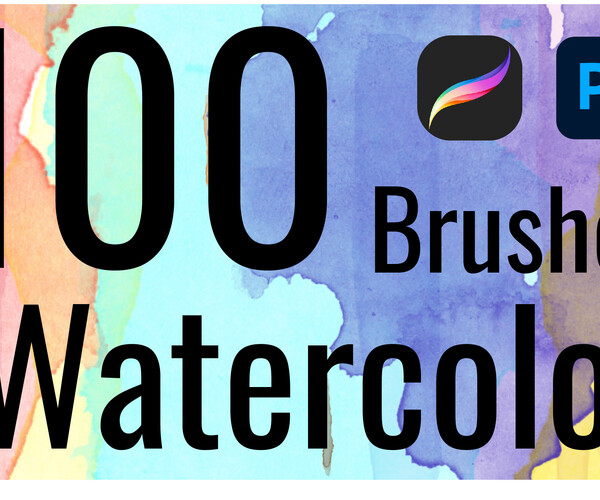 ArtStation 100 watercolor Brush abr Brushes