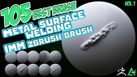 105 Zbrush Brush Mega Pack - Metal , Welding , Scratches , Damage IMM Brush