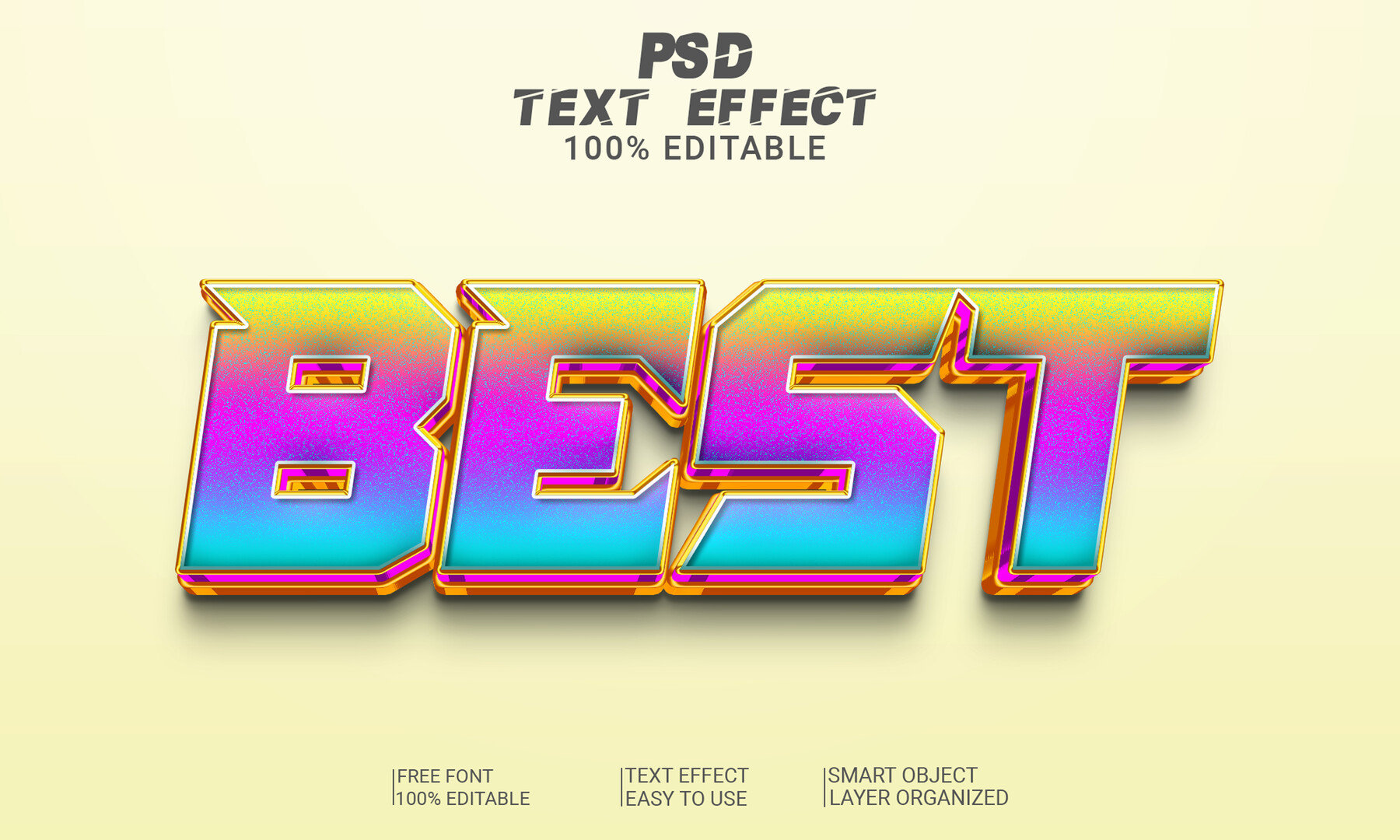 ArtStation - 3D Best PSD Fully Editable Text Effect. Layer Style PSD ...