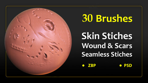 30 Skin Damaged Brushes ( Wounds - Stiches - Scars )