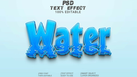 ArtStation - 3D Water PSD Fully Editable Text Effect. Layer Style PSD ...