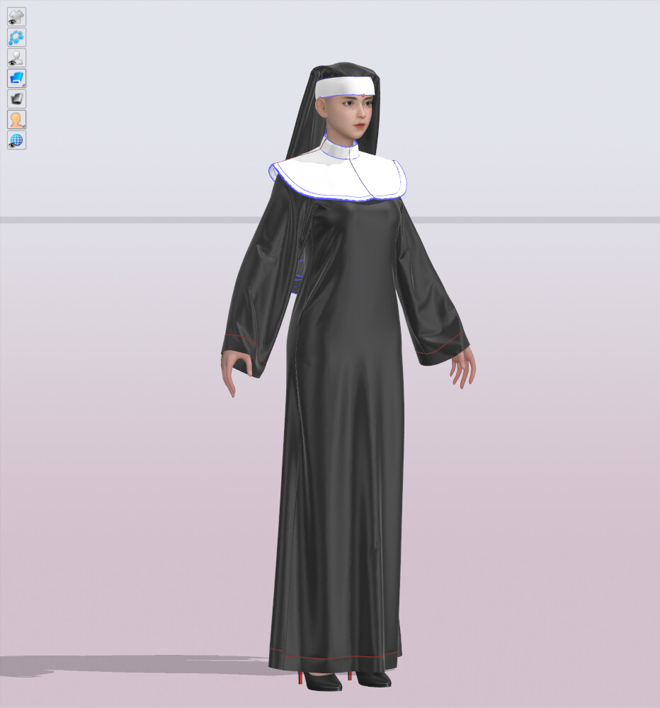 ArtStation - Nun suit Marvelous designer project 3D model girl female ...