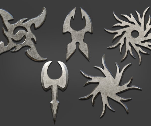 ArtStation - 25 Shuriken Models Lowpoly and Highpoly (with UV) , IMM ...