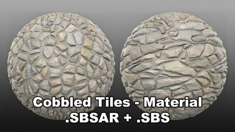 Cobbled Tiles material - Substance designer & painter