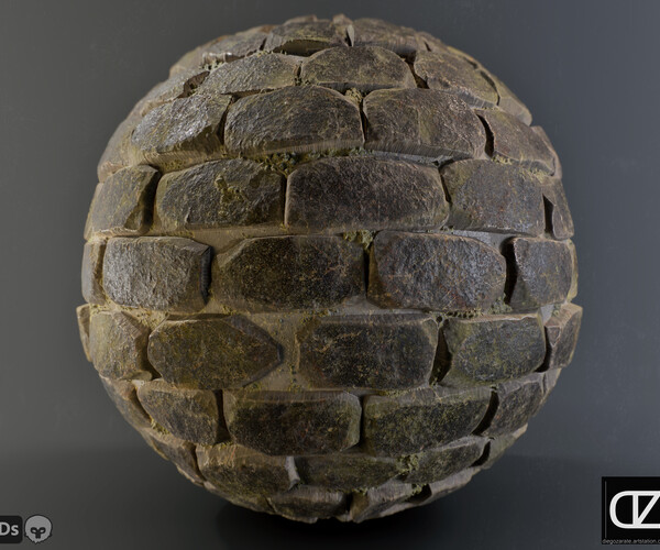 ArtStation - PBR - SHARP MOSSY ROCK WALL - 4K MATERIAL + SBS | Game Assets