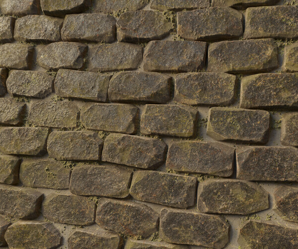 ArtStation - PBR - SHARP MOSSY ROCK WALL - 4K MATERIAL + SBS | Game Assets