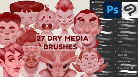Dry Media Brush Pack by Brush Impact