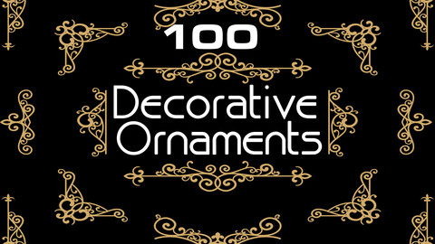 100 Gold decorative ornament, Golden Clipart, Gold border clipart, Gold text divider, Gold line divider, Ornament clipart, vintage patterns