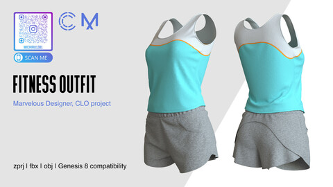 Fitness Outfit | Marvelous Designer | CLO3D project