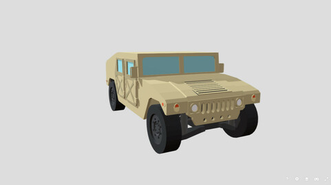 Low Poly Military Desert Camo Humvee