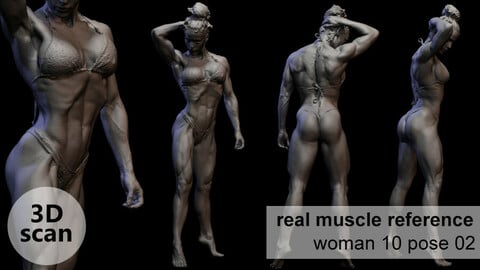 3D scan real muscleanatomy Woman10 pose 02