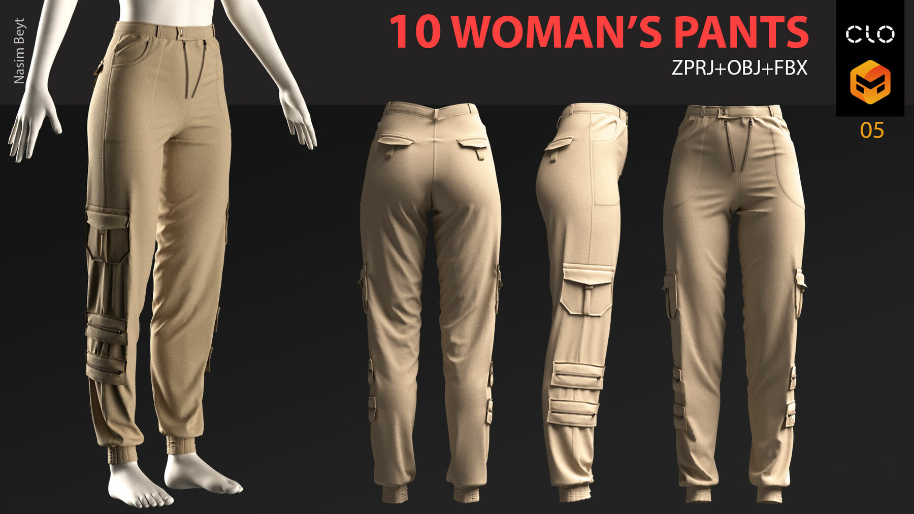 ArtStation - 10 WOMAN'S PANT PACK (VOL.01). Marvelous Designer/Clo3D ...