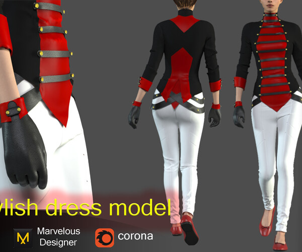 ArtStation - Stylish dress model | Resources