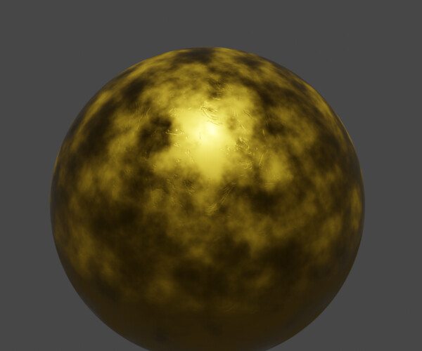 ArtStation Procedural weathered gold (Blender Material) Game Assets