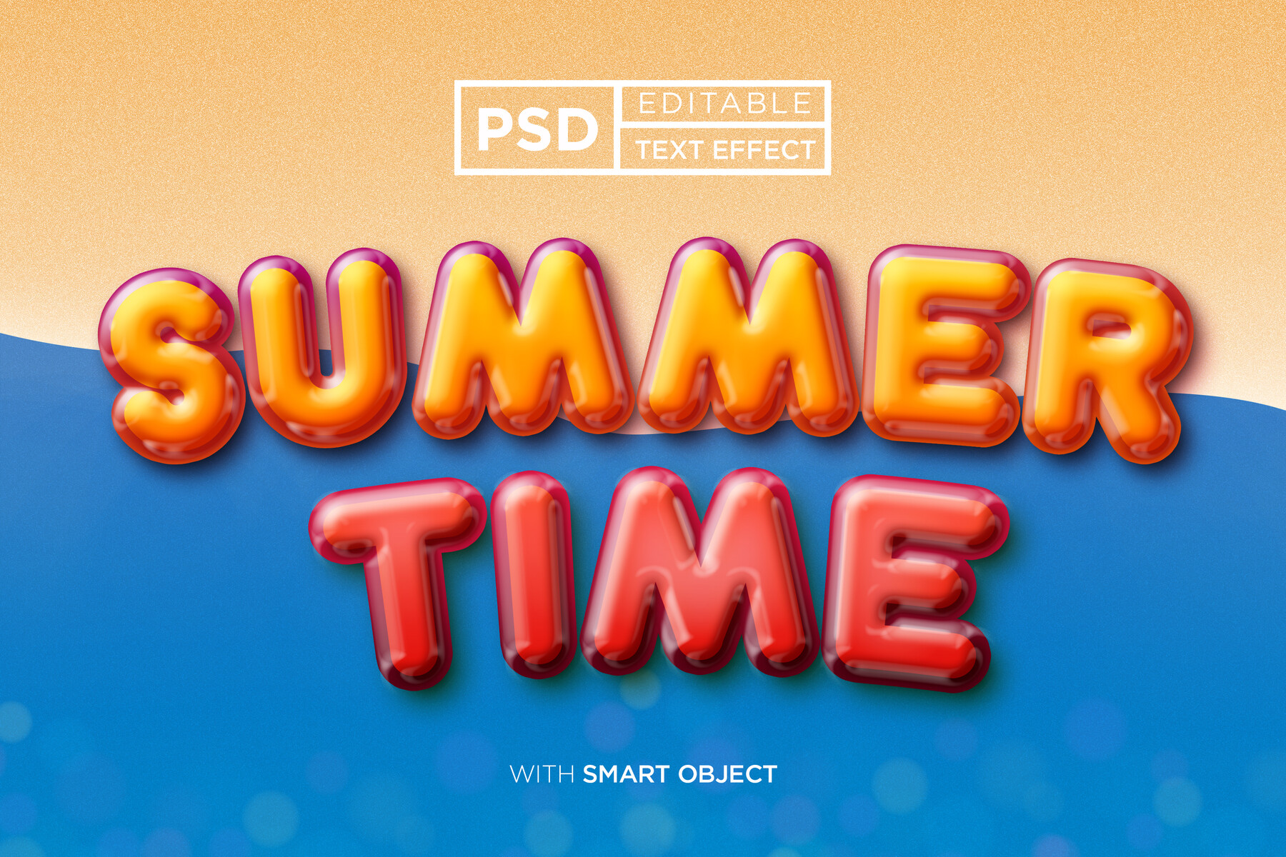 ArtStation - 3D Summer Time PSD fully editable text effect. Layer style ...