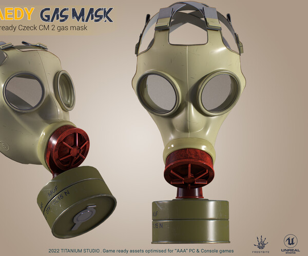 ArtStation Game Ready Low poly War Gas mask Game Assets
