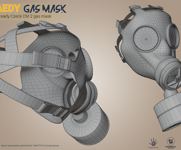 ArtStation Game Ready Low poly War Gas mask Game Assets