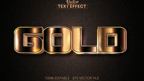 Gold text effect, editable shiny golden color text style