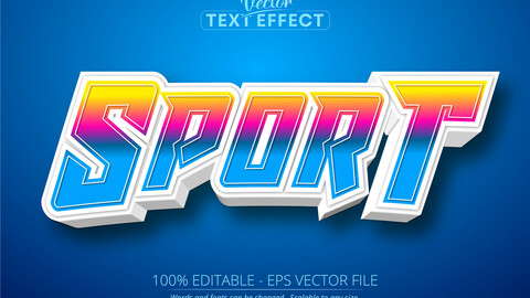 Sport text effect, editable sport text style
