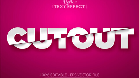 Cutout text effect, editable cutting text style