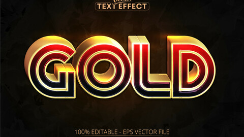 Gold text effect, editable shiny golden color text style