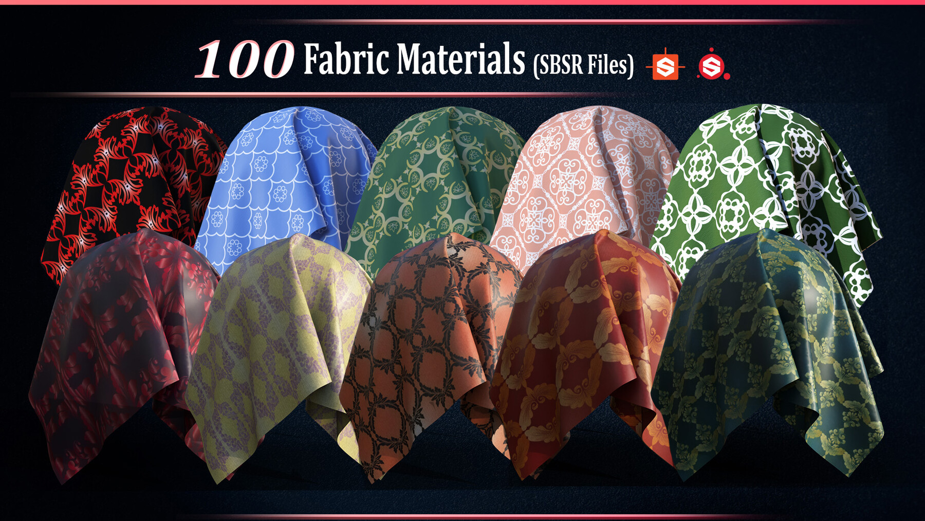 ArtStation 100 Fabric MaterialsSBSARVol01 Game Assets
