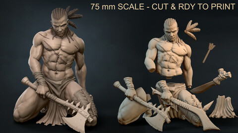 Freedom - 3D print Male Warrior - Anatomy study - STL rdy to print