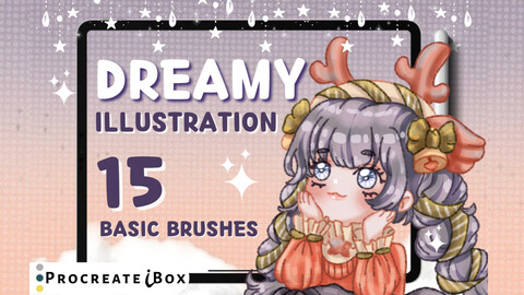 Procreate dreamy illustration brushes | 15 Procreate brushes | Sketch brushes | Blending brushes | Procreate basic brush set