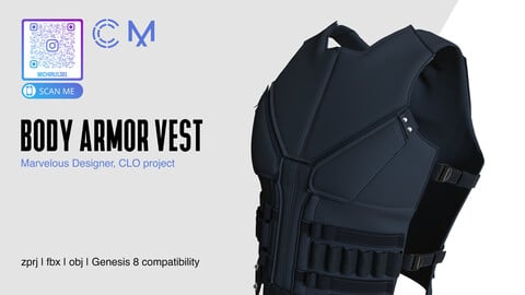 Body Armor Vest | Marvelous Designer | CLO3D project